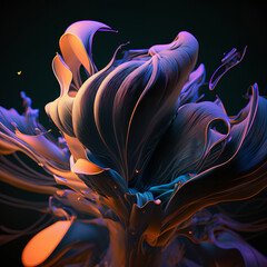 Obraz premium 3d illustration of abstract geometric composition, digital art works. computer generated graphics.