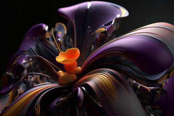 3d rendering, abstract background, futuristic wavy shape, computer generated images