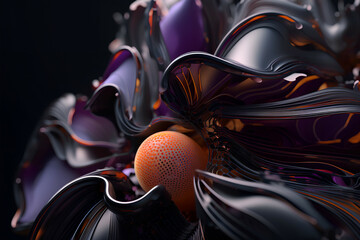 Obraz premium 3D surreal illustration. sacred geometry. Mysterious psychedelic relaxation pattern. fractal abstract texture. Digital artwork graphic astrology magic