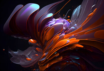 Obraz premium 3d illustration of abstract geometric composition,digital art works. computer generated graphics.