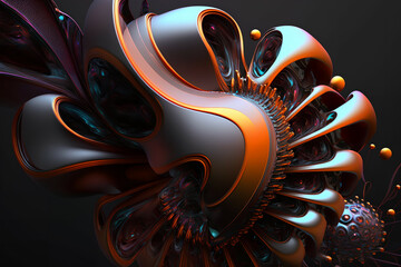 3d illustration of abstract geometric composition,digital art works. computer generated graphics.