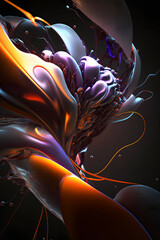 Obraz premium 3d illustration of abstract geometric composition, digital art works. computer generated graphics.