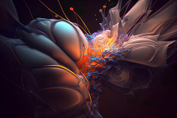 Obraz premium 3d rendering, abstract background, futuristic shape, computer generated images