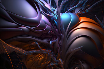 Obraz premium 3d rendering, abstract background, futuristic shape, computer generated images