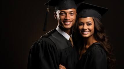 Obraz premium a American Couple as college graduates