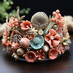 Obraz premium christmas wreath on a white background