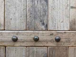 Decorative nails of a wooden door