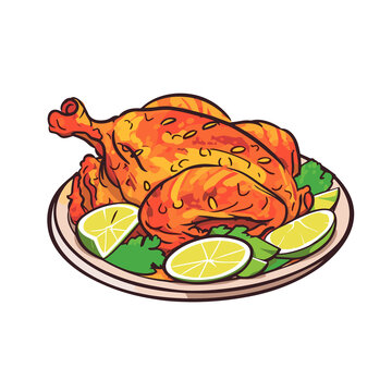 Tandoori Chicken Indian Food  , PNG Cartoon, Illustration