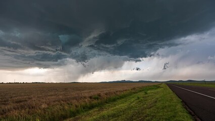 Rotating Clouds Supercell Timelapse over Oklahoma - Powered by Adobe