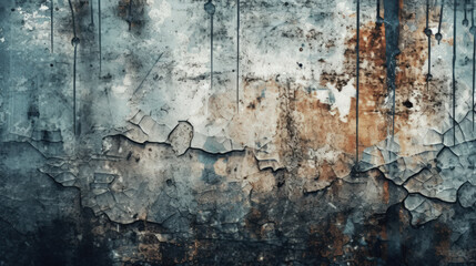 Grunge Texture Background: A Wall Texture with a Grunge Texture and a Peeling Paint Effect AI Generated
