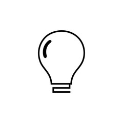 Light Bulb line icon vector, isolated on white background. Idea sign, solution, thinking concept. Lighting electric lamp. Electric, shining. Trendy flat style for graphic design, Web site, UI. EPS