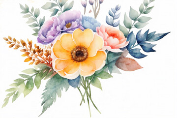 Beautiful abstract watercolor floral illustration