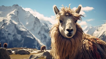 lama in the mountains