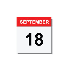 calender icon, 18 september icon with white background