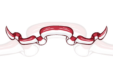 Indonesian National Flag Ribbon Element