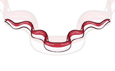 Indonesian National Flag Ribbon Element