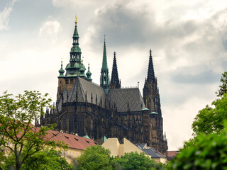 An Unusual View of St. Vitus Cathedral, the Dominant Feature of the Prague Castle Complex