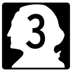 Washington State Route 3 sign, SR 3, isolated road sign vector