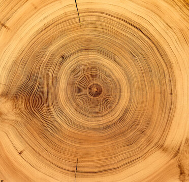 Detailed blue cut wood tree background with circle growth rings pattern