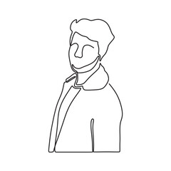 continous lineart man with pose minimalist vector