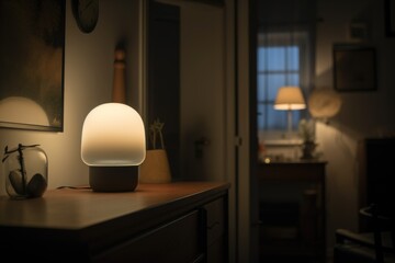 smart lighting with motion sensor, turning on when there is movement and off when no longer needed, created with generative ai