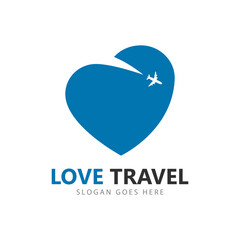 Love travel logo vector icon template