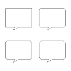 四角い吹き出しセット