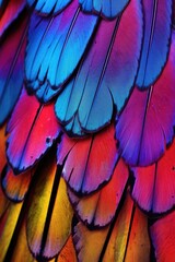 close-up of vibrant butterfly wings, created with generative ai