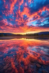 colorful clouds reflecting sunlight during sunrise, created with generative ai