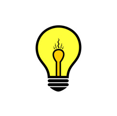 Light bulb, creative idea and innovation, vector illustration in flat style
