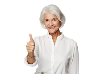 Happy person in front of a white background ai generated
