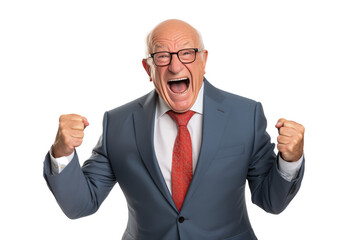 Happy Person in front of a white background ai generated