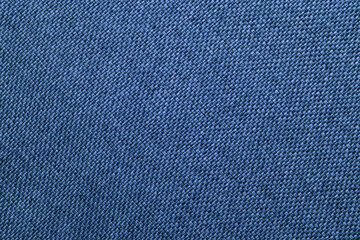 blue fabric background, woven material texture with copy space