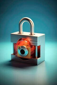internet browser with https and padlock icon, created with generative ai