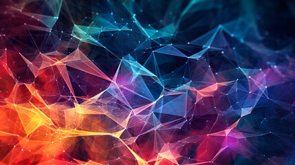虹色のデジタルネットワークのイメージ背景　Generative AI