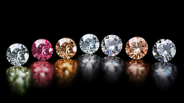 diamonds on black HD 8K wallpaper Stock Photographic Image