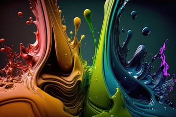 creative and artistic concept with variety of paint colors, each with its own vibrancy, created with generative ai