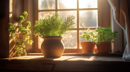 plant in a pot HD 8K wallpaper Stock Photographic Image