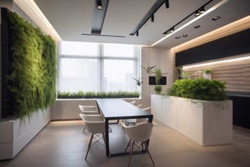 Fototapeta na wymiar modern apartment with sleek, minimalist design and sleek window gardens, created with generative ai