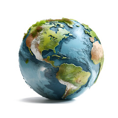 earth globe on white on transparent png background - obrazy, fototapety, plakaty