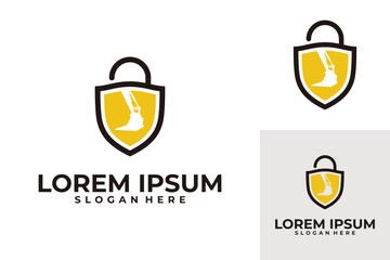 Excavator and backhoe logo template