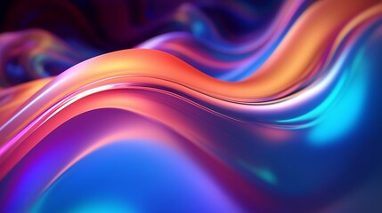 Obrazy na Plexi  abstract fluid iridescent holographic curved wave in motion colorful, gradient design background, Generative AI