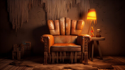 old chair in the room HD 8K wallpaper Stock Photographic Image