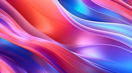 abstract fluid iridescent holographic curved wave in motion colorful, gradient design background, Generative AI