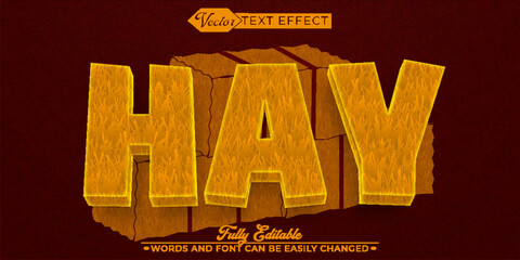 Farming Hay Vector Editable Text Effect Template © Anka Design