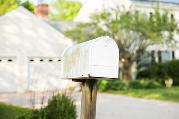 mailbox stands tall against a backdrop of greenery, symbolizing communication, connection, and the exchange of thoughts and emotions