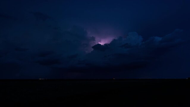 Thunderstorm and Intense Lightning in a Supercell timelapse