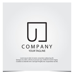 Black square u logo premium elegant template vector eps 10 © Rendra