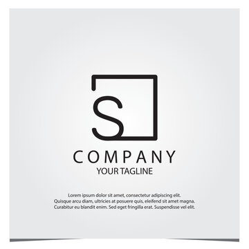 Black square s logo premium elegant template vector eps 10