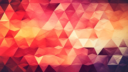 Abstract background from many triangles, red colors gradient. Modern colorful mosaic background, backing